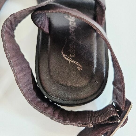 NWOB Free People Collection Romeo Square Toe Wrap Sandal in Chocolate Brown - Picture 11 of 14